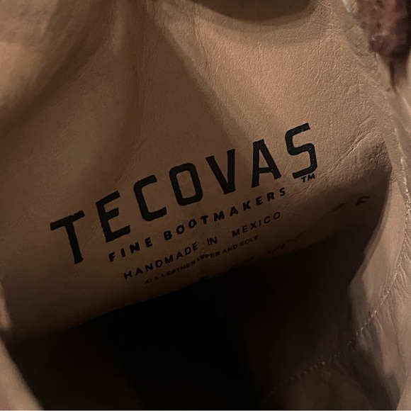 Tecovas Size 9 D The Johnny Suede Brown Cowboy Boots Men EUC - Picture 9 of 11